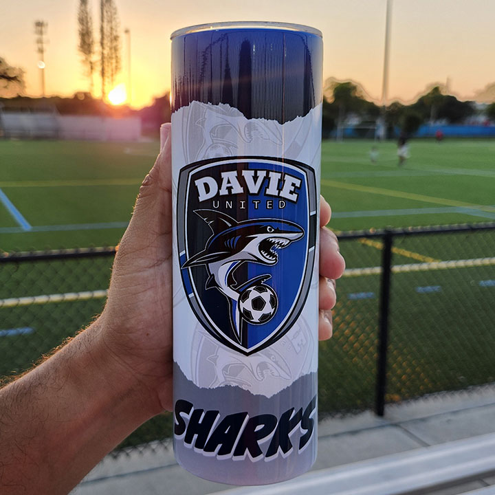 Custom soccer drinkware