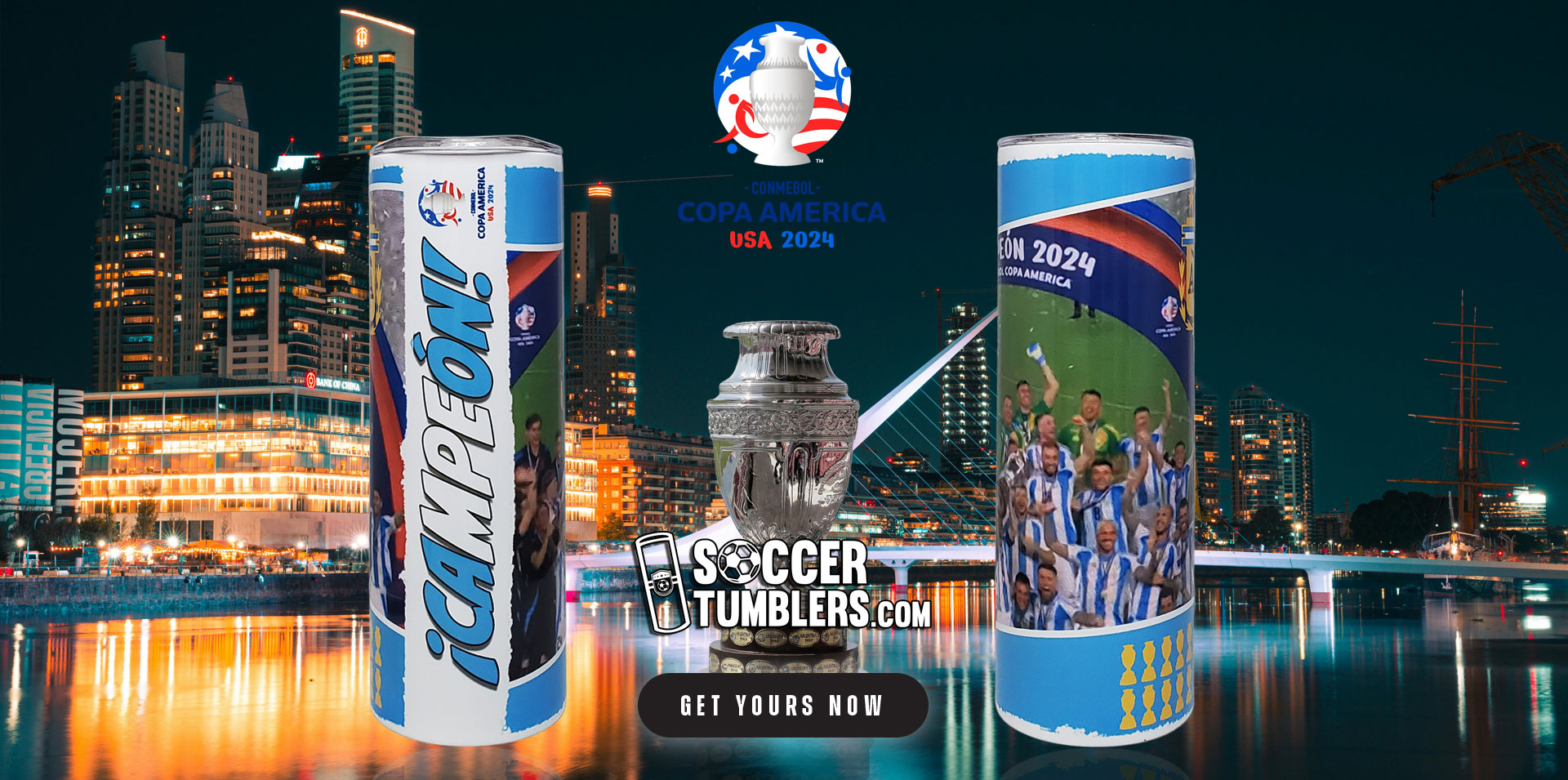 Argentina Copa America 2024 tumbler gift